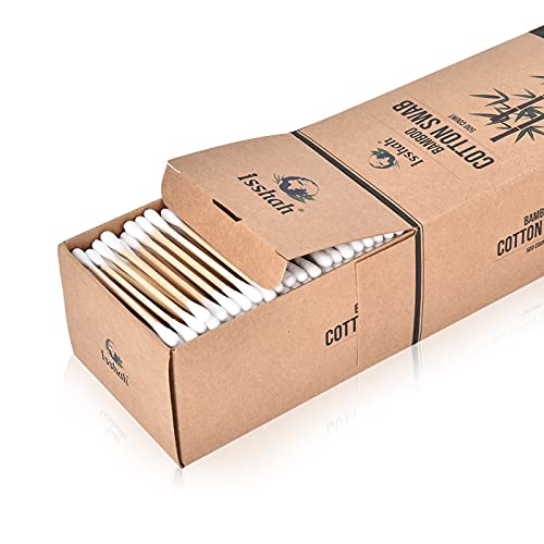 Bamboo Cotton Swabs - 500 Count - Vegan Cotton Swabs, Eco Friendly Double Tip...