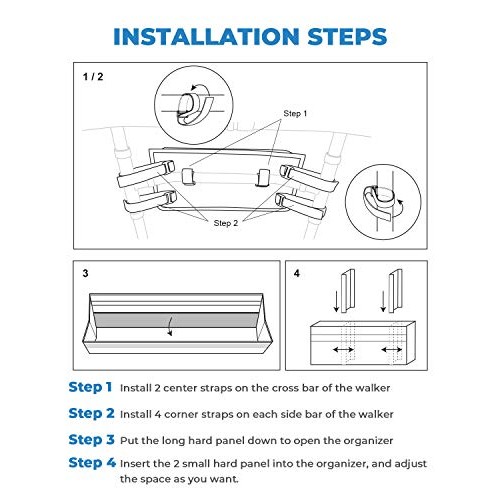 ISSYAUTO Walker Basket, Strap Mount Walker Cup Drink Holder with Two Split Bo...