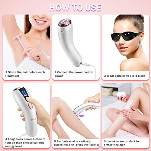 at-Home Hair Removal for Women & Men, Upgraded to 999,999 Flashes Laser Hair ...