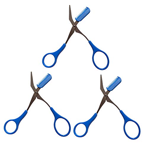 Stainless Steel Eyebrow Scissors - Eyebrow Trimmer Scissors with Comb for Wom...