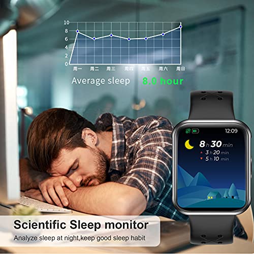 ISZPLUSH Smart Watch, Fitness Smartwatch Monitor, Activity Tracker with 1.7" ...