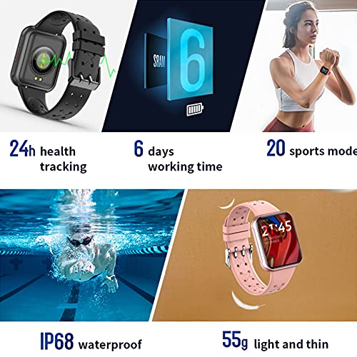 ISZPLUSH Smart Watch, Fitness Smartwatch Monitor, Activity Tracker with 1.7" ...