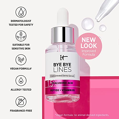 IT Cosmetics Bye Bye Lines 1.5% Hyaluronic Acid Serum - Visibly Plumps Skin &...