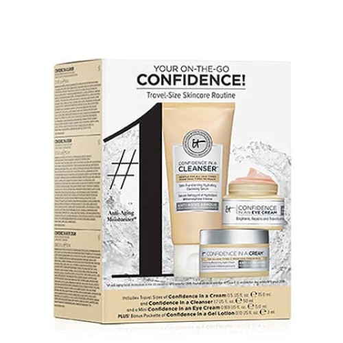 It Cosmetics Set 3 Piece - Your on the go confidence Travel Size Skincare Rou...