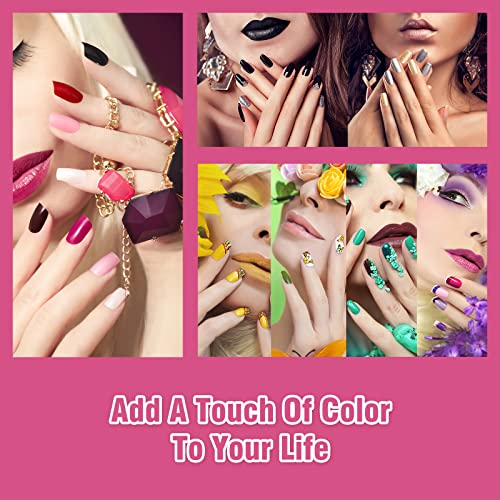 Gel Nail Polish Kit - ITHKY 27 Pcs Soak Off Nail Polish Set Pink Blue Green Y...