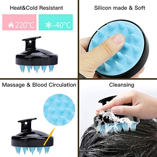 Ithyes Shampoo Brush Silicon Scalp Massager Hair Brush Wet Dry Comb Head Rubb...
