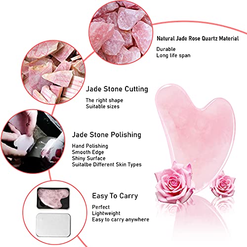 ITME Gua Sha Massage Tool for Scraping Facial Body Skin Massager, Rose Quartz...