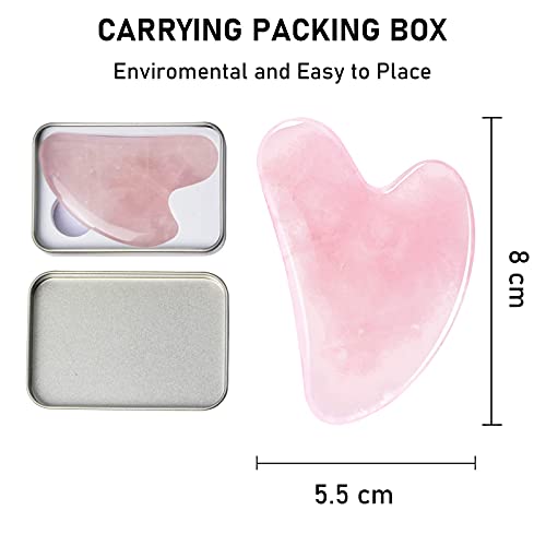 ITME Gua Sha Massage Tool for Scraping Facial Body Skin Massager, Rose Quartz...