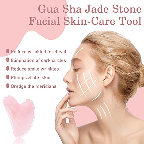 ITME Gua Sha Massage Tool for Scraping Facial Body Skin Massager, Rose Quartz...