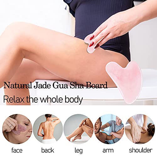 ITME Gua Sha Massage Tool for Scraping Facial Body Skin Massager, Rose Quartz...