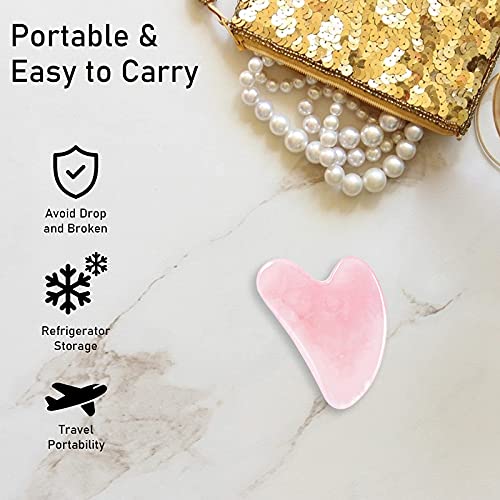 ITME Gua Sha Massage Tool for Scraping Facial Body Skin Massager, Rose Quartz...