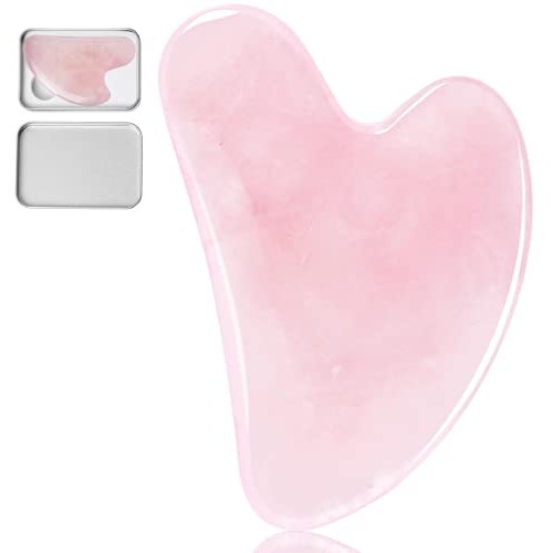 ITME Gua Sha Massage Tool for Scraping Facial Body Skin Massager, Rose Quartz...