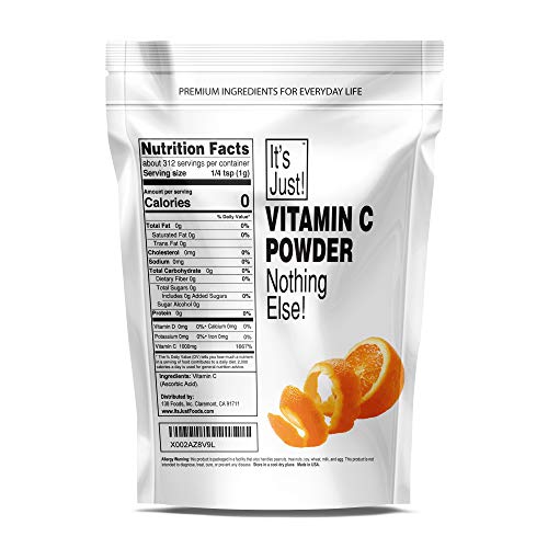 It's Just - Vitamin C Powder, 100% Pure Ascorbic Acid, Food Grade, Immune Sup...