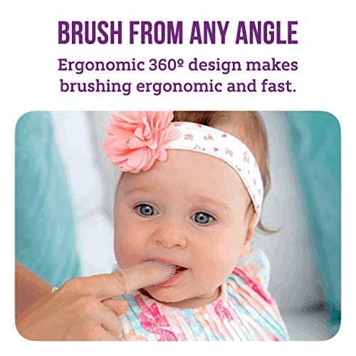 360º Bristle Silicone Baby Finger Toothbrush, 100% BPA Free for Toddlers and ...