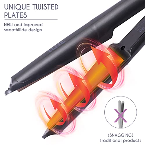 IVIL Hair Straightener and Curler 2 in 1, Twist Straightening Curling Iron, P...