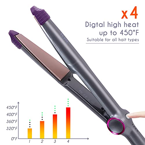IVIL Hair Straightener and Curler 2 in 1, Twist Straightening Curling Iron, P...