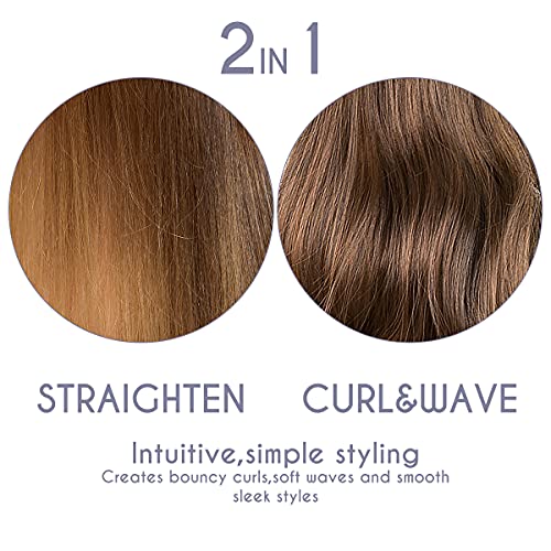 IVIL Hair Straightener and Curler 2 in 1, Twist Straightening Curling Iron, P...