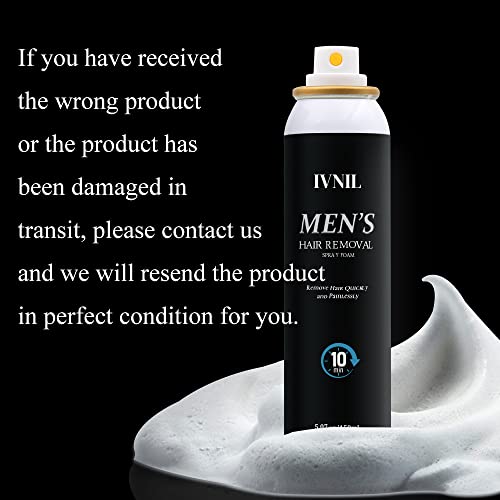 Ivnil Hair Removal Spray Foam For Men Dainty Hair Removal Cream Painless & No...