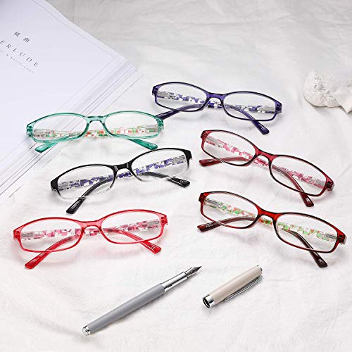 IVNUOYI 6 Pack Reading Glasses Blue Light Blocking,Fashion Ladies Spring Hing...
