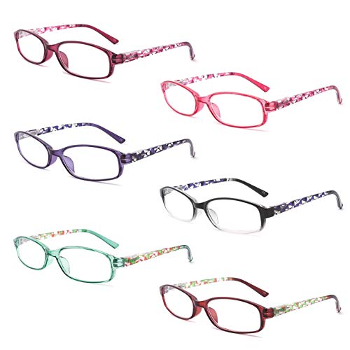 IVNUOYI 6 Pack Reading Glasses Blue Light Blocking,Fashion Ladies Spring Hing...