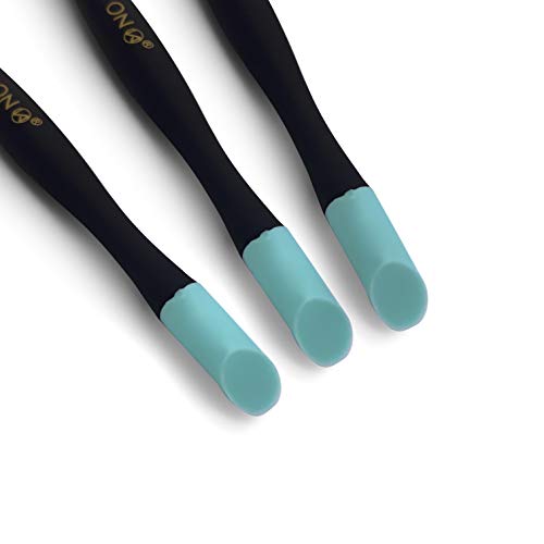 IVON 3 Pack Cuticle Trimmer Pusher Remover, Rubber Tip Gentle on Nail Bed