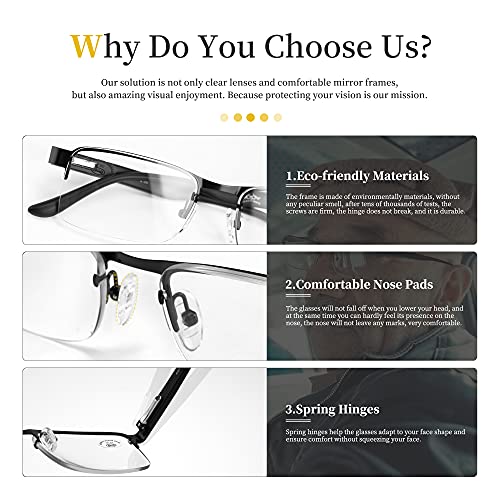 Reading Glass Adjust the Different Power of Each Eyes Spring Hinges Readers H...