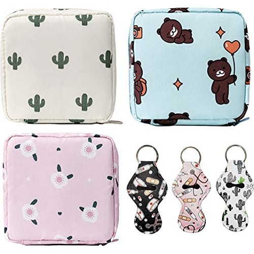 3 Pack sanitary napkin storage bag menstrual cup bag Cosmetic Bag 3 pack chap...