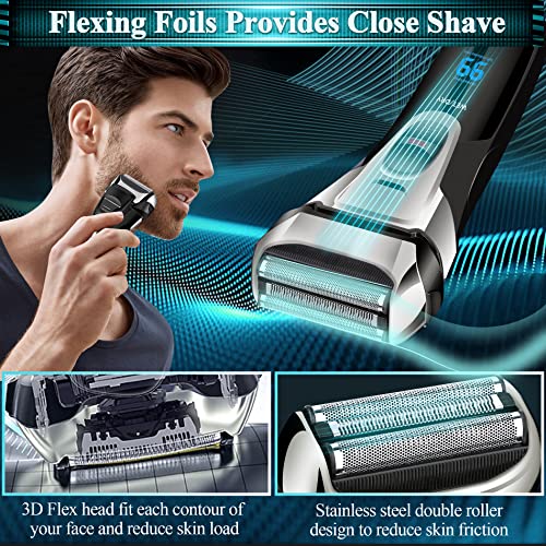 Electric Razor for Men,Shavers for Men Electric Razor Wet Dry,Rechargeable Me...