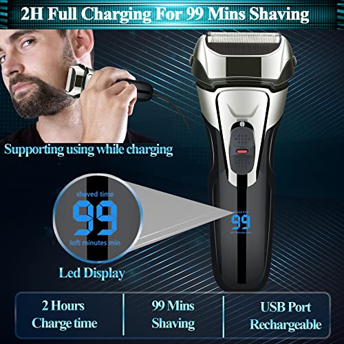 Electric Razor for Men,Shavers for Men Electric Razor Wet Dry,Rechargeable Me...