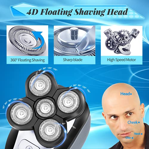 iwoole Head Shaver for Bald Men,5 in 1 Electric Shavers for Bald Head Cordles...