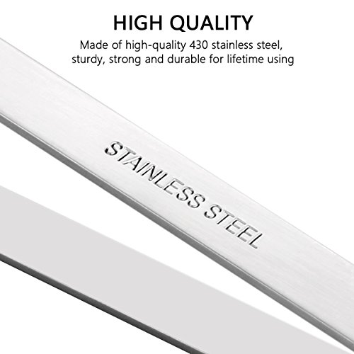 2 Pieces Fish Bone Tweezers, Stainless Steel Flat and Slant Tweezers Pliers R...