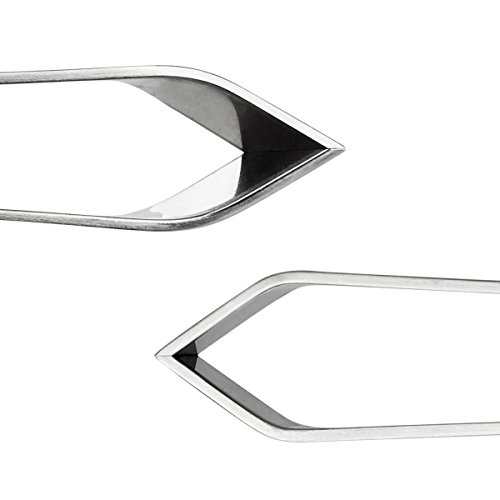 2 Pieces Fish Bone Tweezers, Stainless Steel Flat and Slant Tweezers Pliers R...