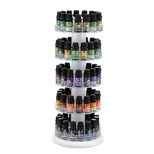 J JACKCUBE DESIGN Rotating Essential Oil Display Stand Spinning Rack for 75 B...
