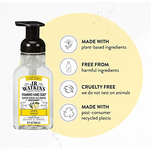 J.R. Watkins Foaming Hand Soap, Lemon, Scented Foam Handsoap for Bathroom or ...