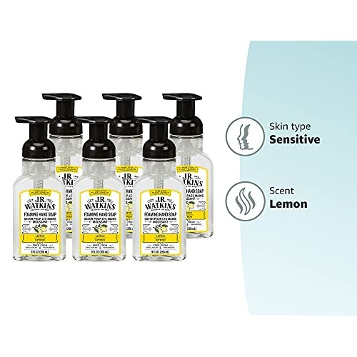 J.R. Watkins Foaming Hand Soap, Lemon, Scented Foam Handsoap for Bathroom or ...