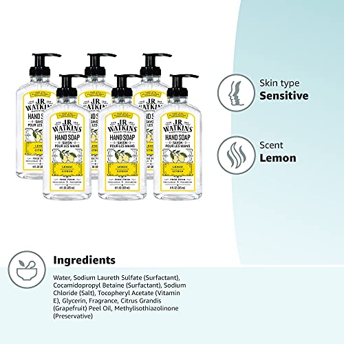 J.R. Watkins Gel Hand Soap, Scented Liquid Hand Wash for Bathroom or?Kitchen,...