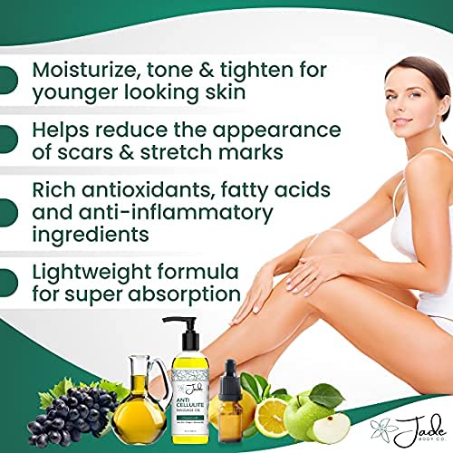 All Natural Anti-Cellulite Massage Oil Infused with Collagen & Stem Cell Cupp...