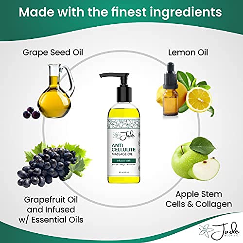 All Natural Anti-Cellulite Massage Oil Infused with Collagen & Stem Cell Cupp...