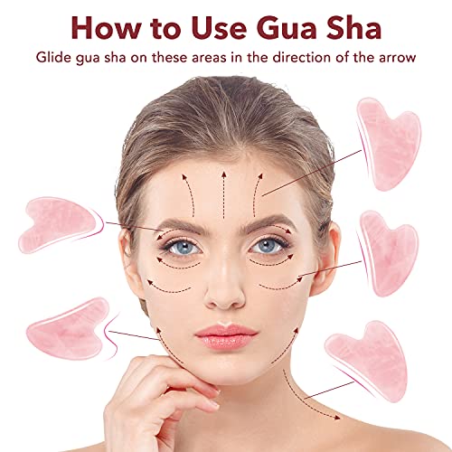 2 Pcs Gua Sha Facial massage tool for Face, Eyes, Neck, Body Skin Care Tools,...