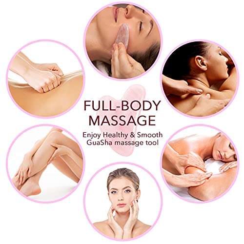 2 Pcs Gua Sha Facial massage tool for Face, Eyes, Neck, Body Skin Care Tools,...