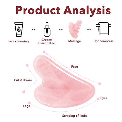 2 Pcs Gua Sha Facial massage tool for Face, Eyes, Neck, Body Skin Care Tools,...