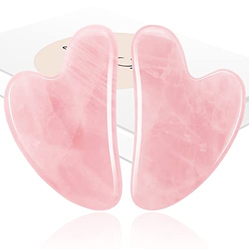 2 Pcs Gua Sha Facial massage tool for Face, Eyes, Neck, Body Skin Care Tools,...