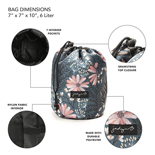 Jadyn B Cinch Top Compact Travel Makeup Bag and Cosmetic Organizer for Women ...