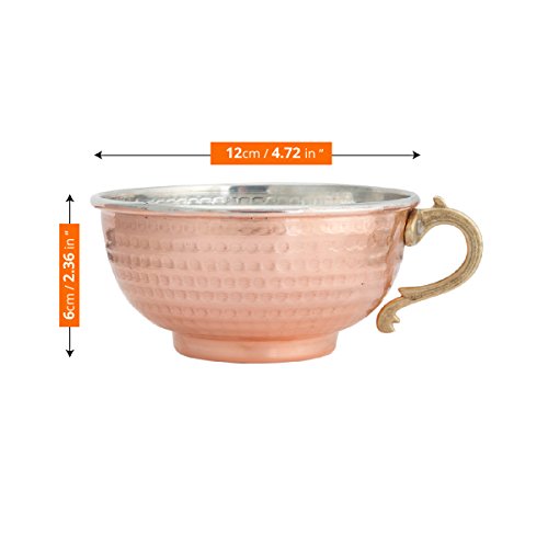 JAIRESTONE Copper Shaving Bowl and Cup - Turkish Hand Hammered Shaving Bowl -...