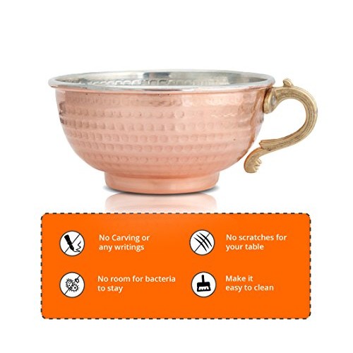 JAIRESTONE Copper Shaving Bowl and Cup - Turkish Hand Hammered Shaving Bowl -...
