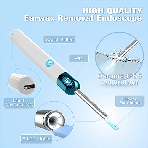 JAJALUYA Ear Wax Removal Endoscope,Earwax Remover Tool,Ear Wax Remover with C...