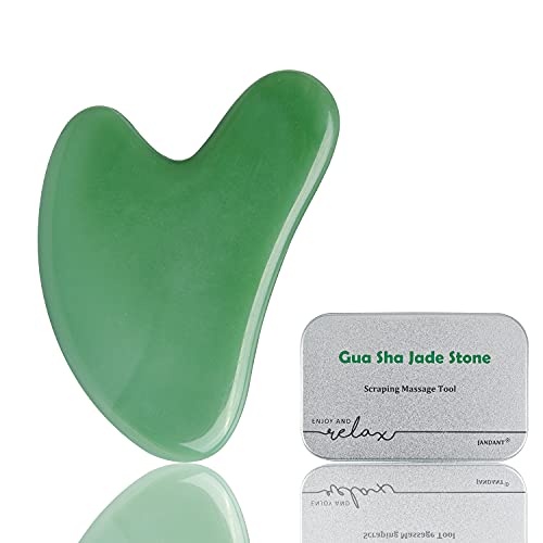 Gua Sha Jade Stone Scraping Massage Tool Facial Tools with Gua Sha Pro Guide ...