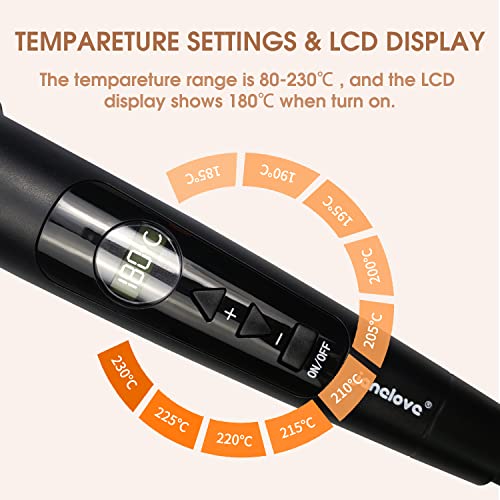 6-in-1 Curling Iron, janelove Curling Wand Set,Instant Heat Up Hair Curler wi...