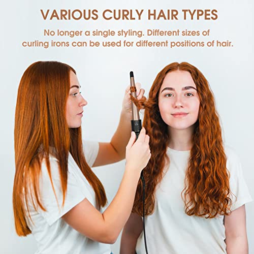 6-in-1 Curling Iron, janelove Curling Wand Set,Instant Heat Up Hair Curler wi...