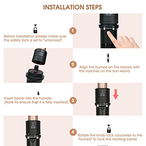 6-in-1 Curling Iron, janelove Curling Wand Set,Instant Heat Up Hair Curler wi...